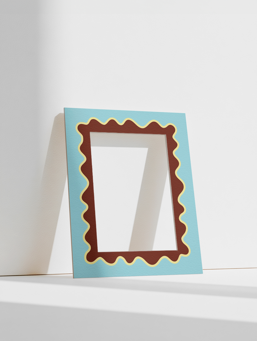Wave Photo Mount in Blue & Brown