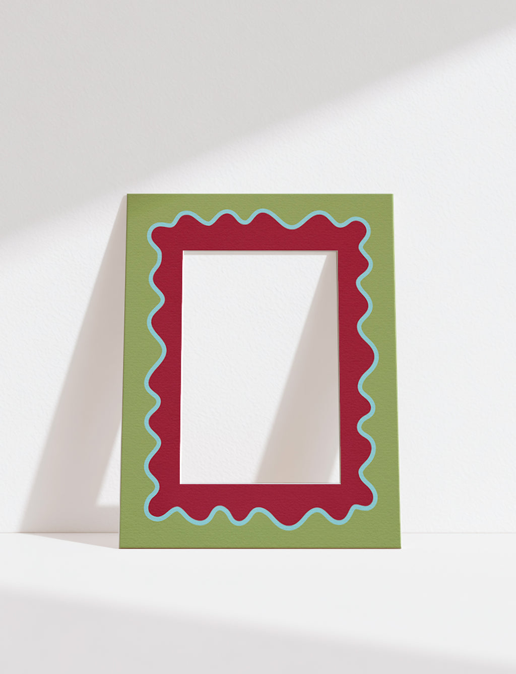 Wave Photo Mount in Green & Maroon