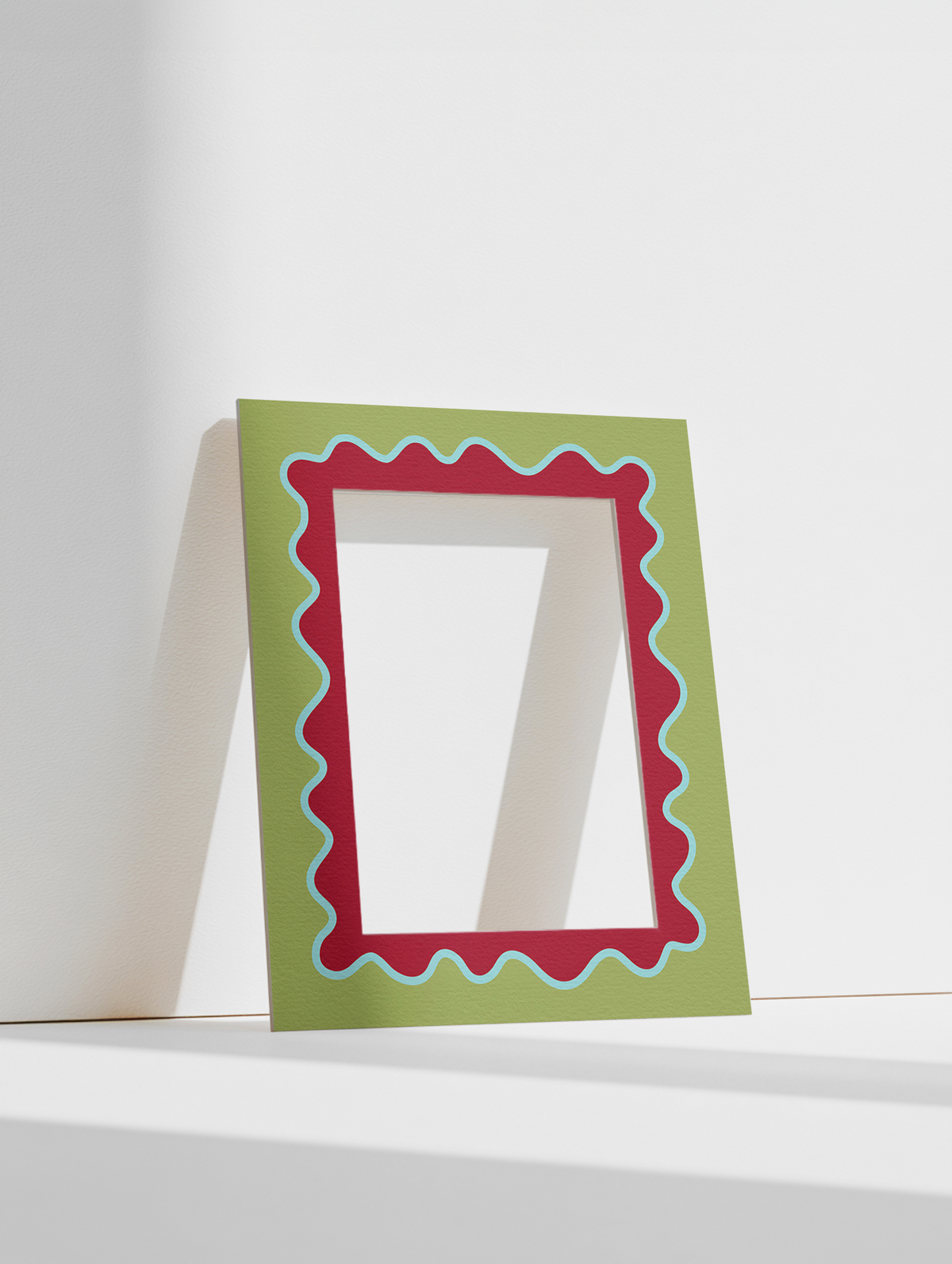 Wave Photo Mount in Green & Maroon