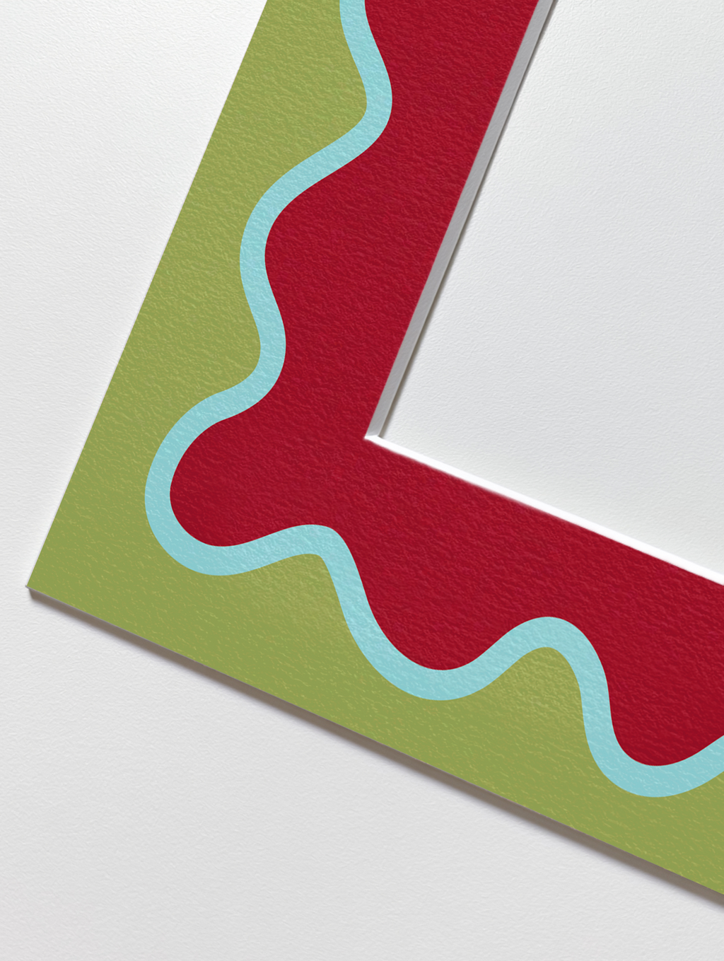 Wave Photo Mount in Green & Maroon
