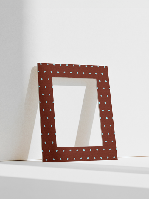 Dot Photo Mount in Brown & Blue