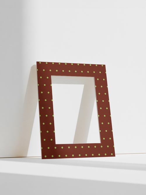 Dot Photo Mount in Brown & Green