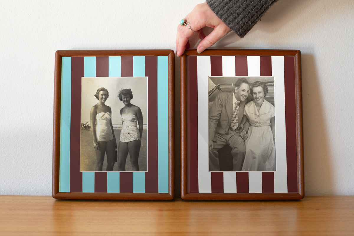 Stripe Photo Mount in Brown