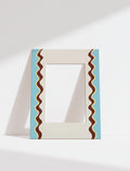 Ribbon Photo Mount in Blue & Brown