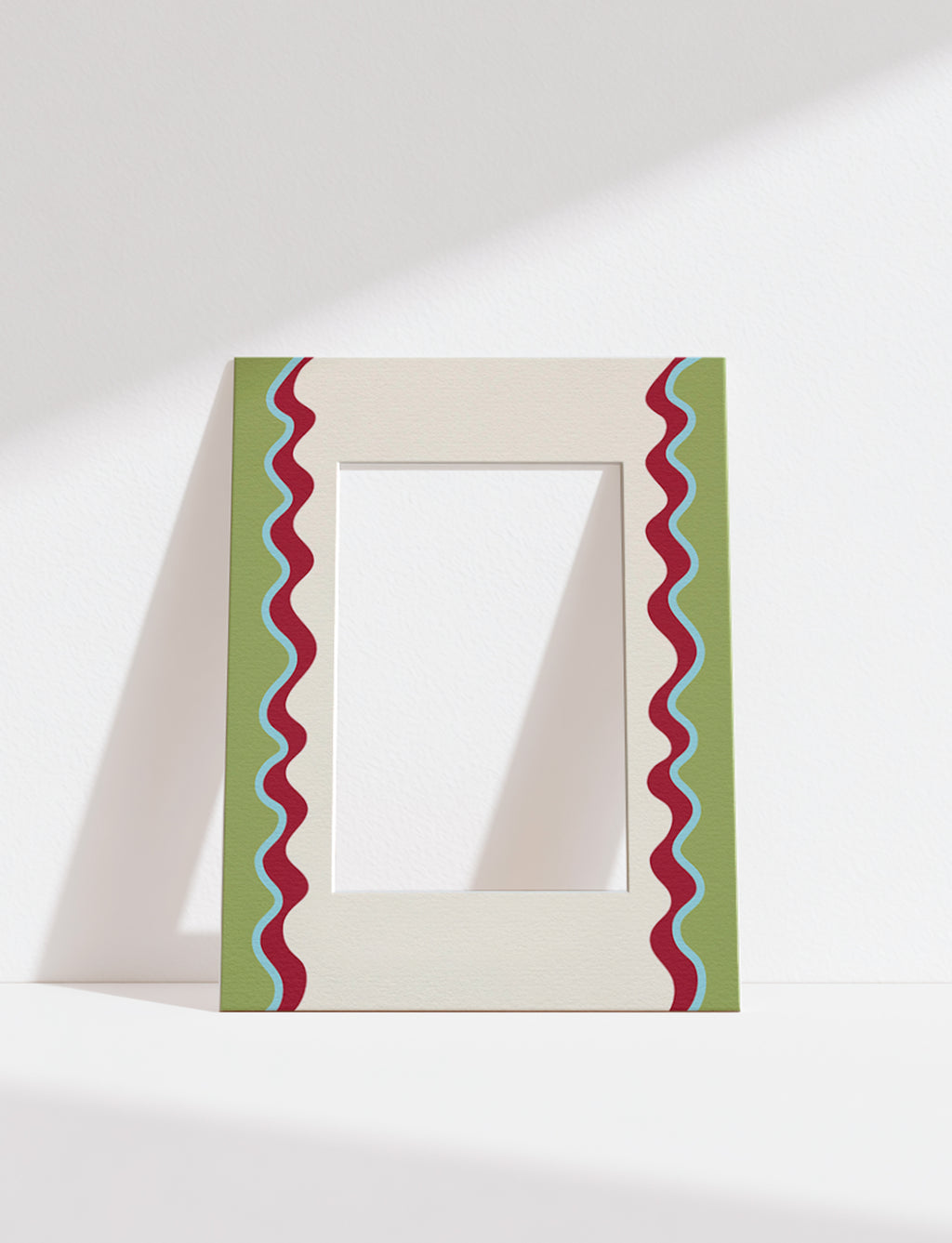 Ribbon Photo Mount in Green & Maroon