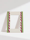Ribbon Photo Mount in Green & Maroon