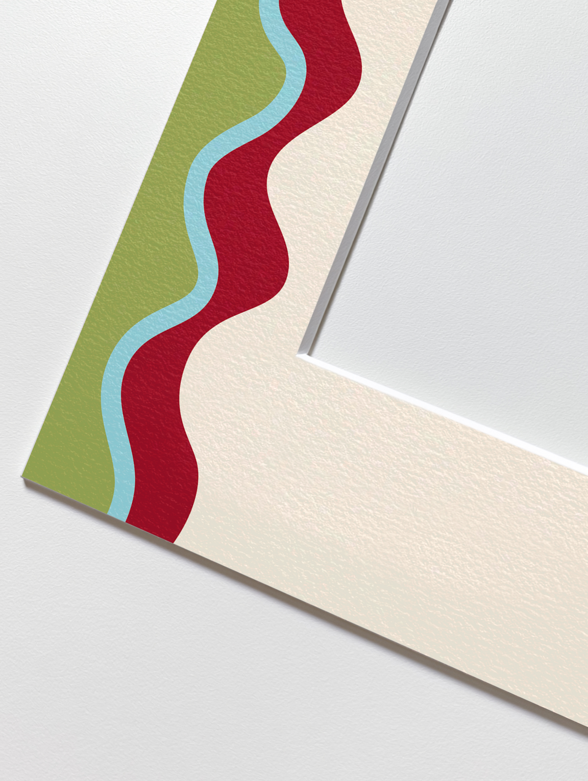 Ribbon Photo Mount in Green & Maroon